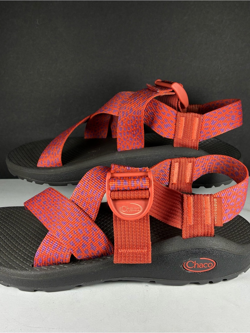 Chaco Women’s Mega Z Cloud Sandals Adjustable Straps Dappled Rust Orange Size 8